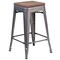 Flash Furniture Clear Backless Metal Stool, 24", PK4 4-XU-DG-TP0004-24-WD-GG - alternate 5
